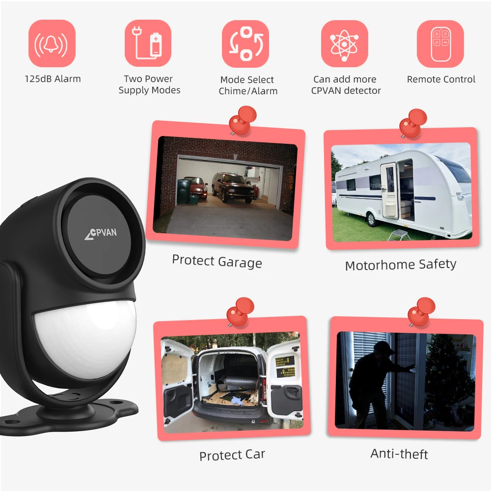 Motion Sensor Alarm with Remote Control - Image 6
