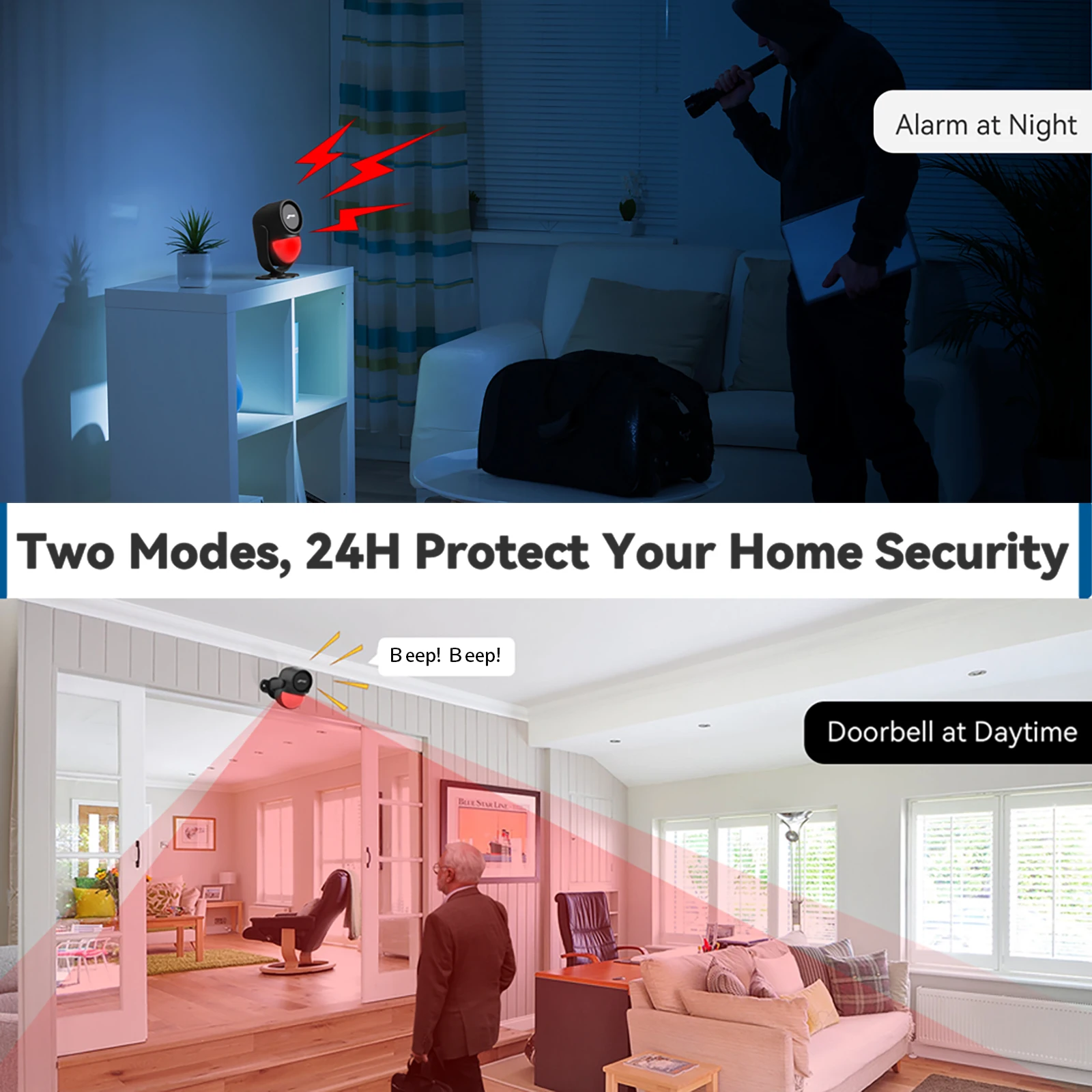 Motion Sensor Alarm with Remote Control - Image 3